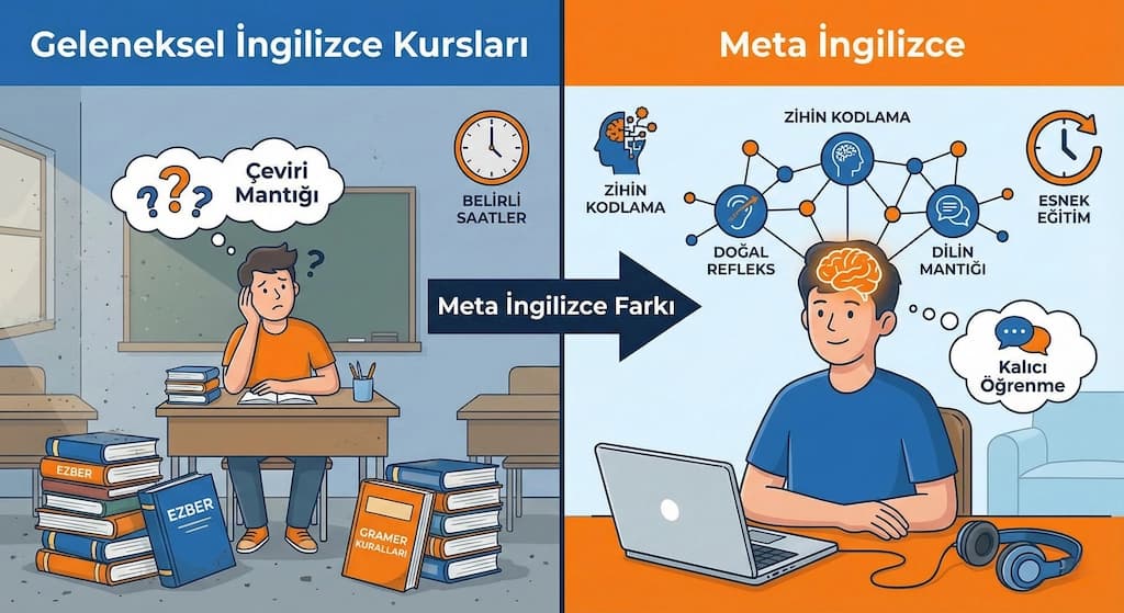 Meta İngilizce ile modern İngilizce eğitimi Meta İngilizce'nin geleneksel kurslardan farkı